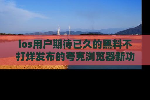 ios用户期待已久的黑料不打烊发布的夸克浏览器新功能上线啦!