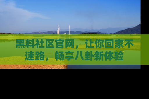 黑料社区官网，让你回家不迷路，畅享八卦新体验