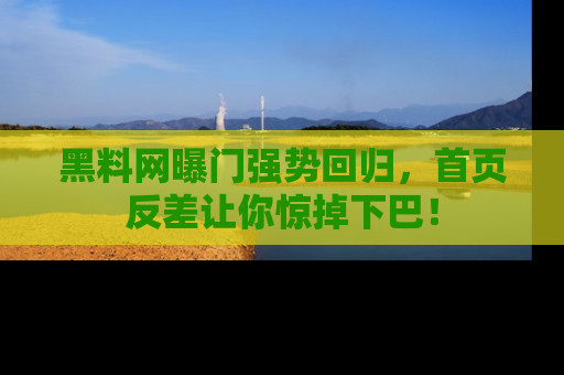 黑料网曝门强势回归，首页反差让你惊掉下巴！