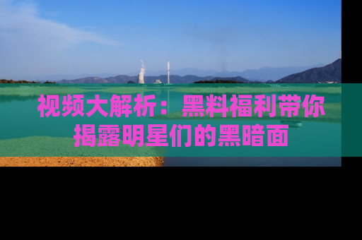 视频大解析：黑料福利带你揭露明星们的黑暗面
