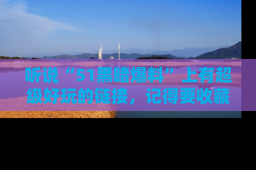 听说“51黑暗爆料”上有超级好玩的链接，记得要收藏哦！