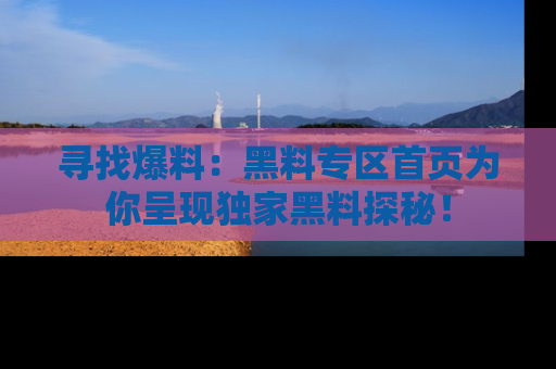 寻找爆料：黑料专区首页为你呈现独家黑料探秘！